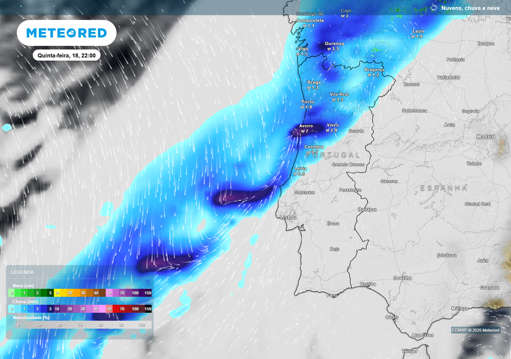 Mapa atmosférico: Chuva