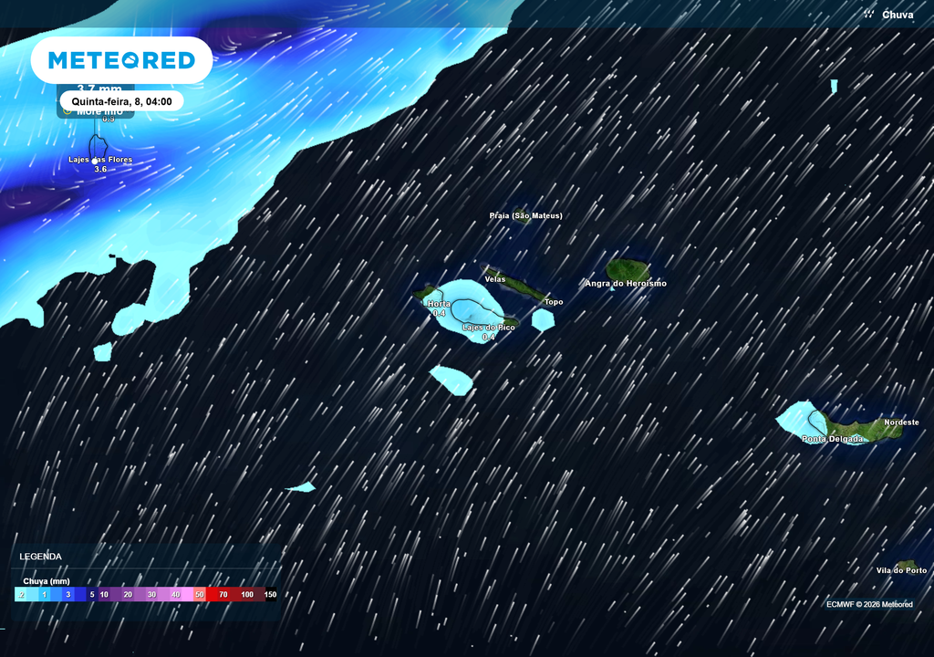 Mapa atmosférico: Chuva