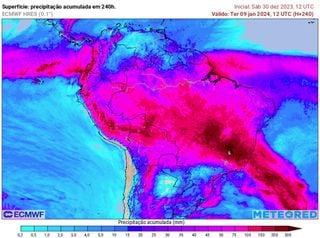 2024 começa com ZCAS! Alertas de chuvas intensas e acumulados muito elevados que podem chegar aos 500 mm no Sudeste!