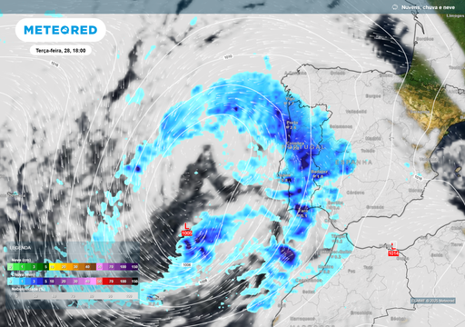 A próxima grande tempestade atlântica vai formar-se na terça-feira, dia 28, e vai afetar Portugal