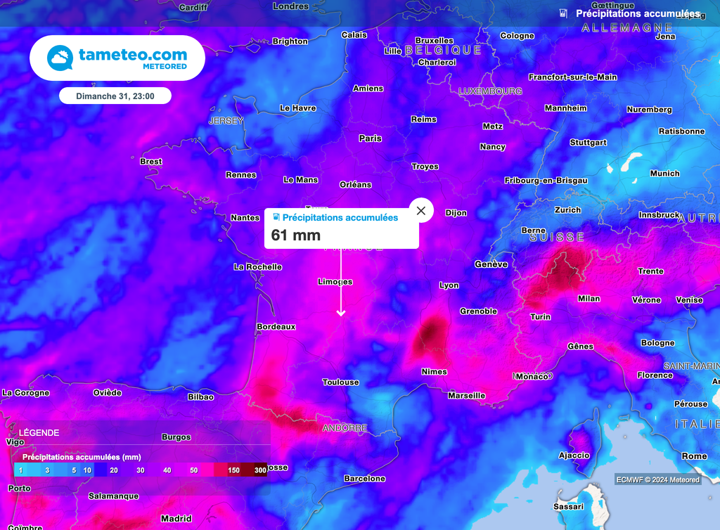 D'ici ce week-end, les pluies auront apporté de bons cumuls sur la moitié Sud. Les nouvelles précipitations de la semaine prochaine viendront encore augmenter ces valeurs.