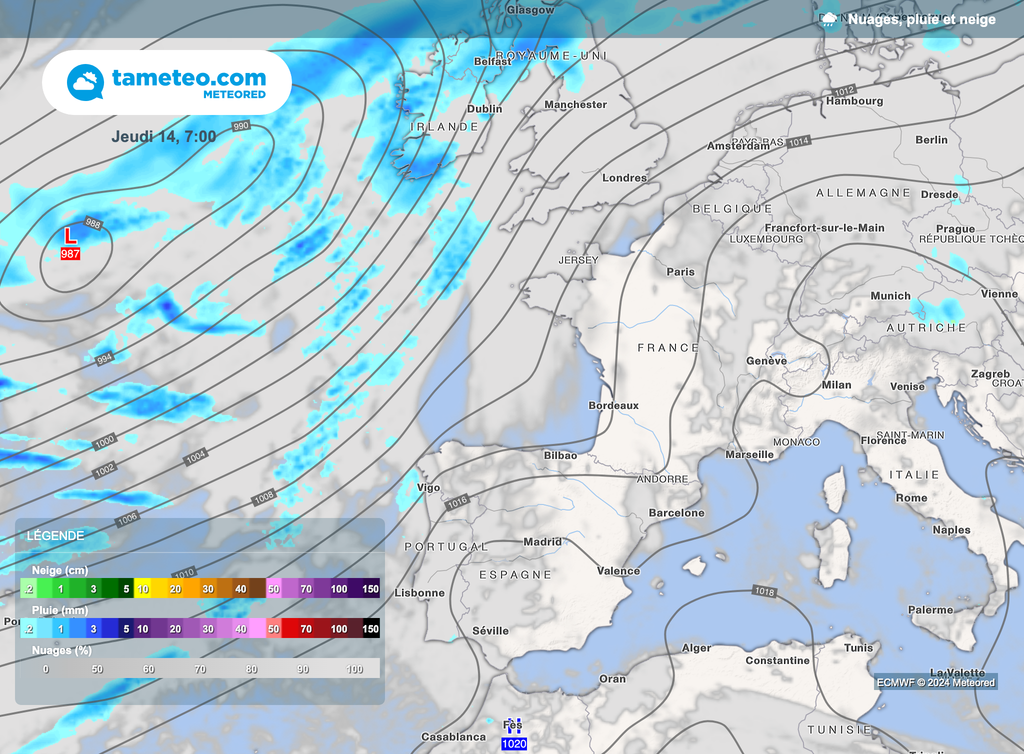 Petite parenthèse de temps calme et sec sur l'ensemble du pays entre mercredi et jeudi.
