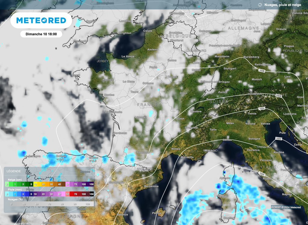 Éclaircies aléatoires pour ce dimanche en France.