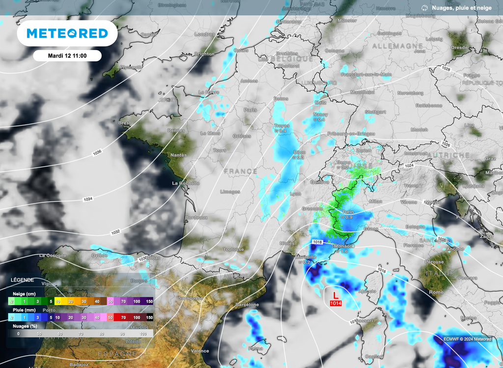 Début de semaine fortement nuageux en raison du passage d'une perturbation.