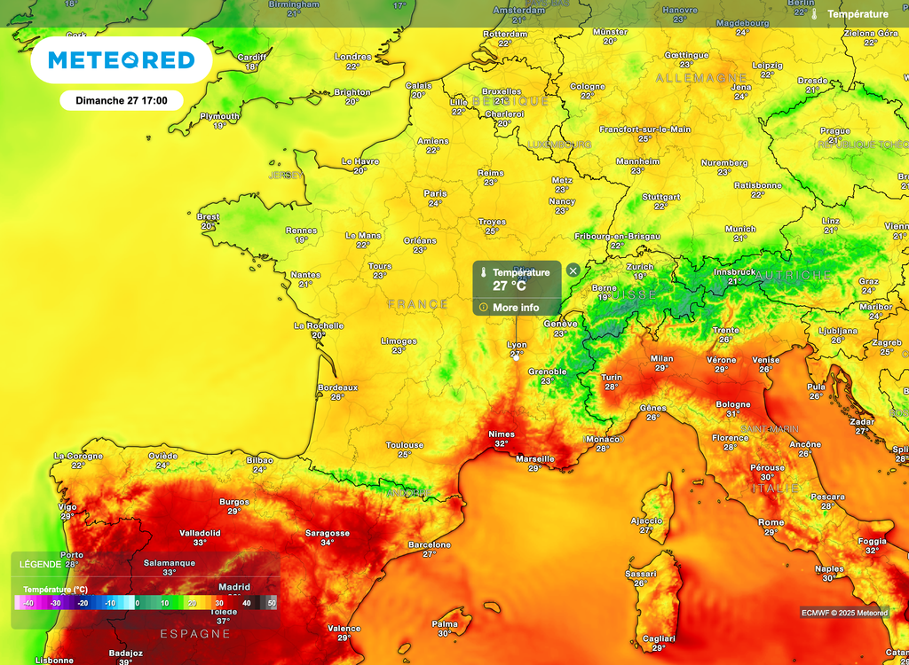 Petite chaleur ou grande douceur sur la France. Seuls les départements près de la grande bleu auront parfois de fortes chaleurs. Petite chaleur ou grande douceur sur la France. Seuls les départements près de la grande bleu auront parfois de fortes chaleurs.