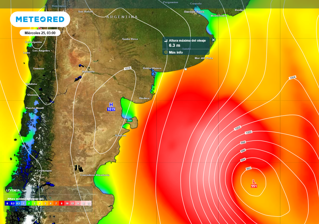 Un ciclón pone en alerta por ráfagas al este patagónico y a la costa bonaerense (con crecida del mar y olas) Un ciclón pone en alerta por ráfagas al este patagónico y a la costa bonaerense (con crecida del mar y olas). Modelo: ECMWF.