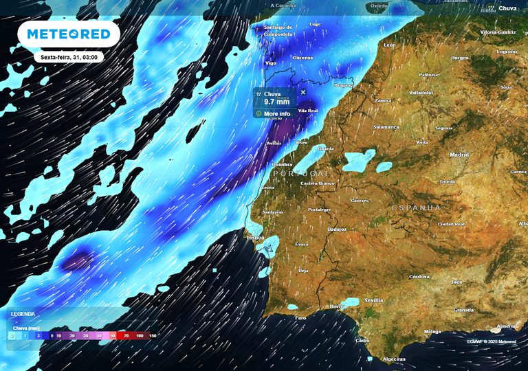 A que horas vai chover na cidade de Aveiro esta sexta-feira?