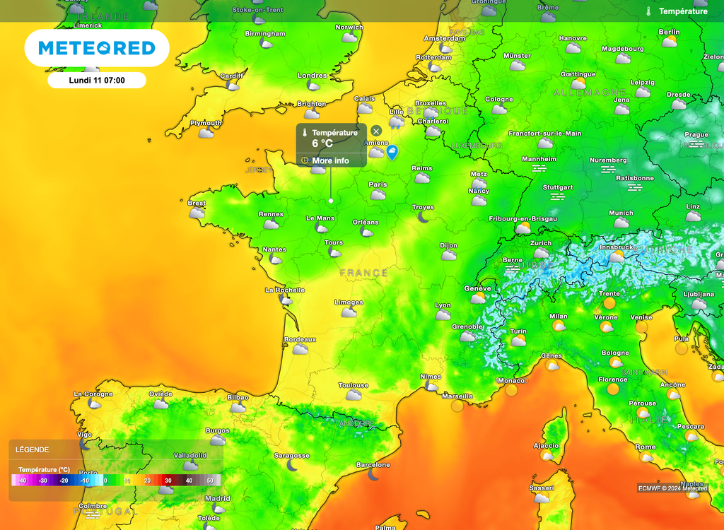 Des températures qui évolueront peu pour débuter la semaine, ce avant un recul par la suite.