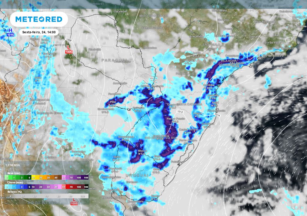 Previsão de nebulosidade, chuvas e ventos sexta-feira durante a tarde.