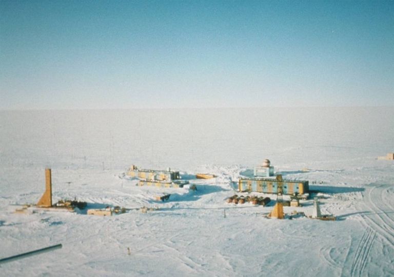 Estação de investigação Vostok Antártida hemisfério Sul Terra Estação de investigação Vostok Antártida hemisfério Sul Terra