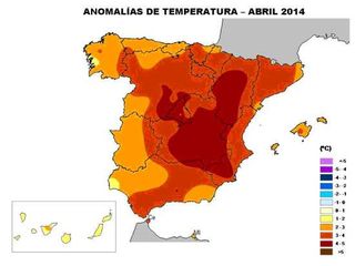 Abril de 2014, extremadamente cálido y seco en precipitaciones