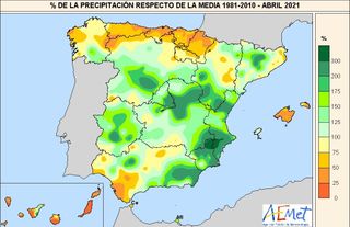 Abril de 2021 en España, un mes en la media