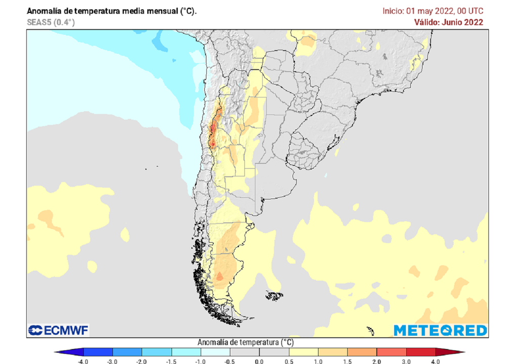 Mapa de temperatura media mensual mes de junio Mapa de temperatura media mensual mes de junio