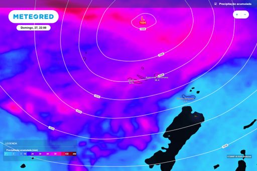 A&ccedil;ores sob chuva e vento forte nos pr&oacute;ximos dias: ECMWF prev&ecirc; mais de 50 mm e rajadas perto dos 60 km/h