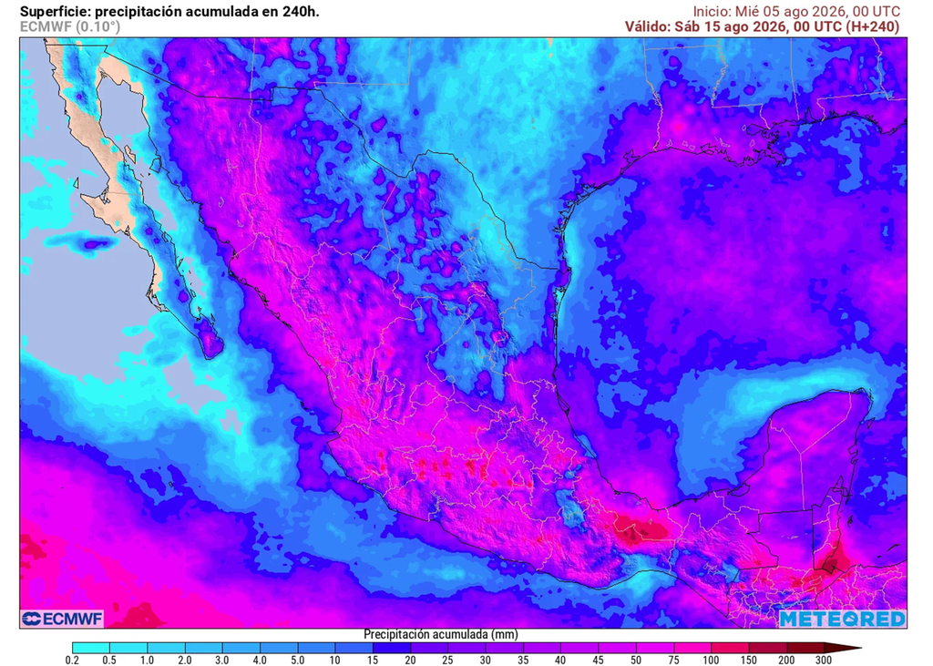 Lluvias acumuladas en próximos 10 días Se esperan lluvias fuertes en la Sierra Madre Occidental, centro, sur y parte del sureste en próximos 10 días con 70-100 mm, siendo mayores el resto del mes.