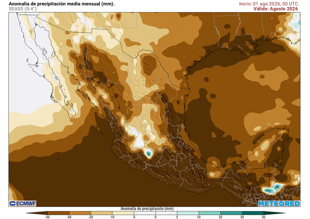 Anomalía de precipitaciones para agosto Agosto tendría déficit de lluvias en la mayor parte del país: sí habrá lluvias en las porciones mencionadas, pero su acumulado sería menor de lo habitual.