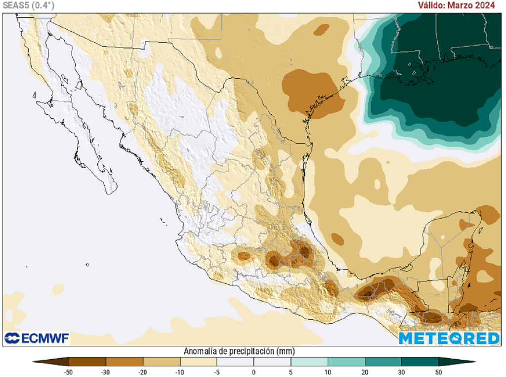 Anomalía de precipitaciones en milímetros Anomalía de precipitaciones en milímetros