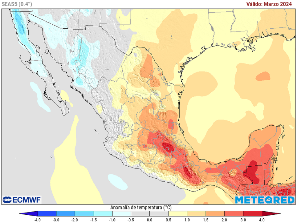 Anomalía de temperaturas en grados Celsius Anomalía de temperaturas en grados Celsius