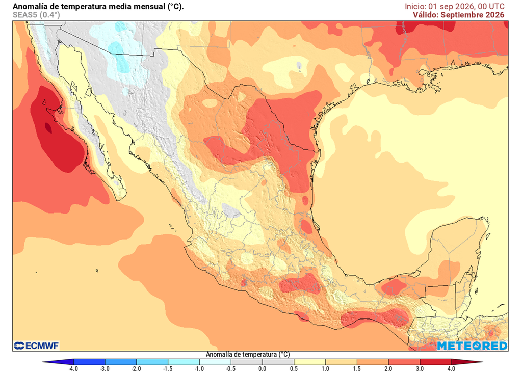 El calor seguirá este mes en gran parte del país, pero las lluvias ayudarán a refrescar las tardes-noches en gran medida; posible descenso térmico a finales de mes por aire polar.