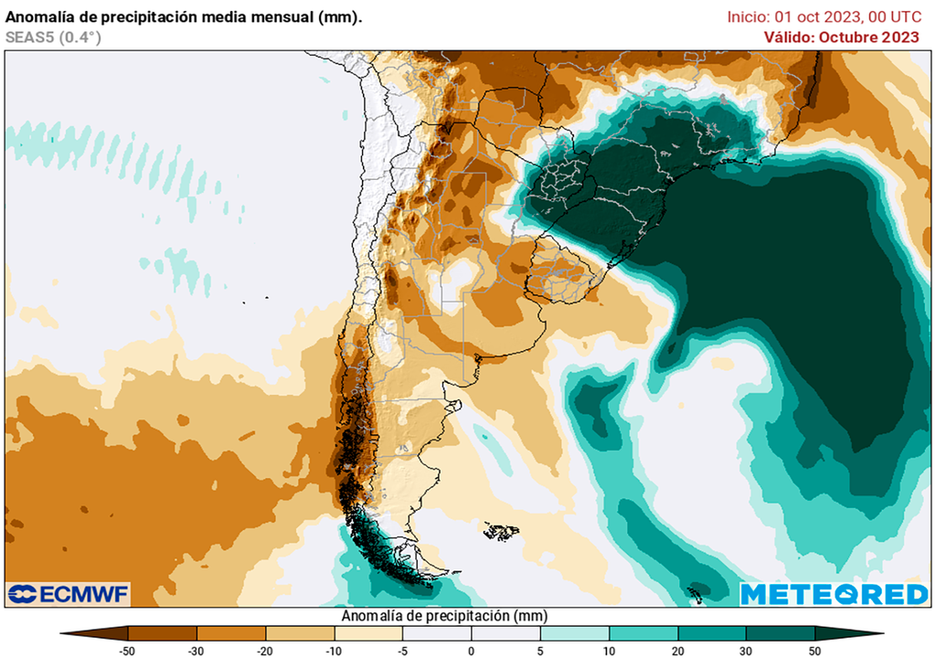 Pronóstico clima tendencia octubre lluvias El Niño Argentina