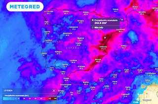 Zonas de España podrían recibir las máximas acumulaciones de precipitaciones en Europa por una DANA muy activa