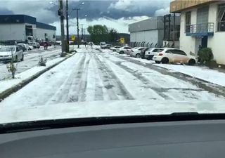 Acúmulo de granizo transforma a paisagem em cidade do RS