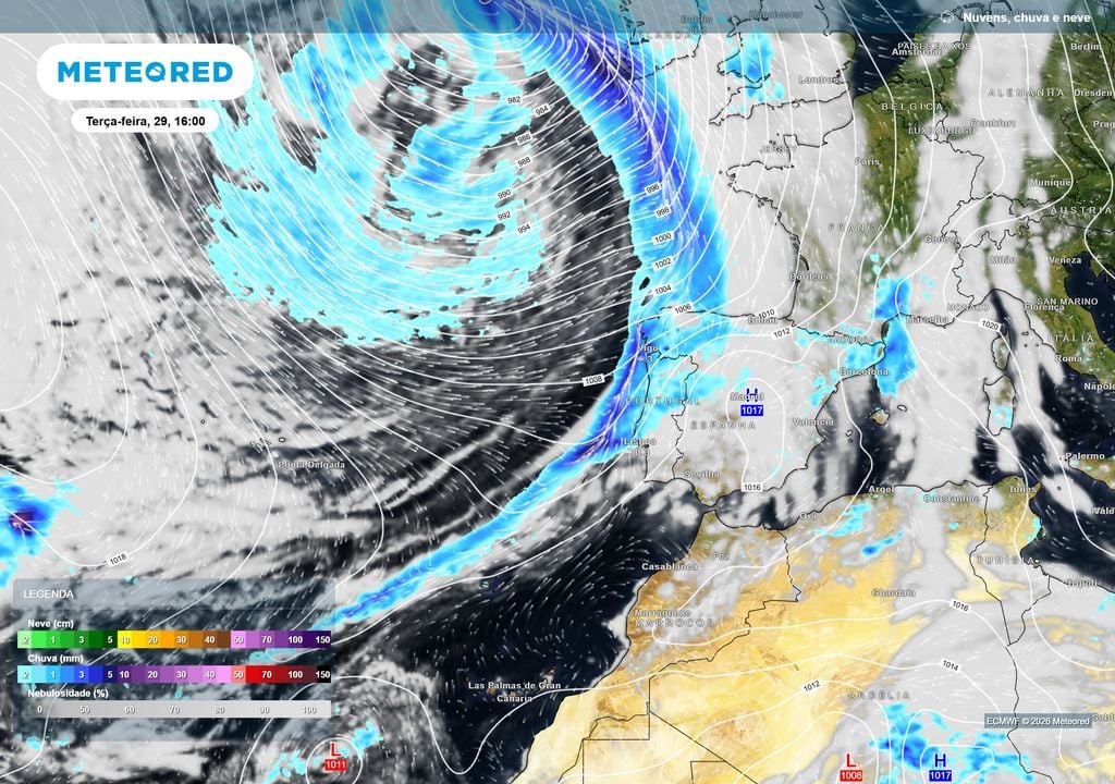 Vai chover em Portugal continental nos últimos quatro dias de setembro, especialmente na terça e quarta-feira, dias 29 e 30.