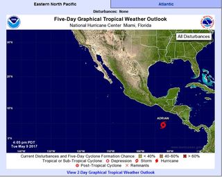 Adrián la primera tormenta tropical en el Pacífico Nordeste de 2017