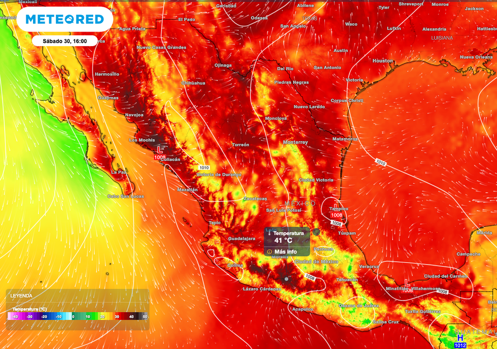 Las temperaturas más calurosas tendrán lugar en sectores del Occidente de México.