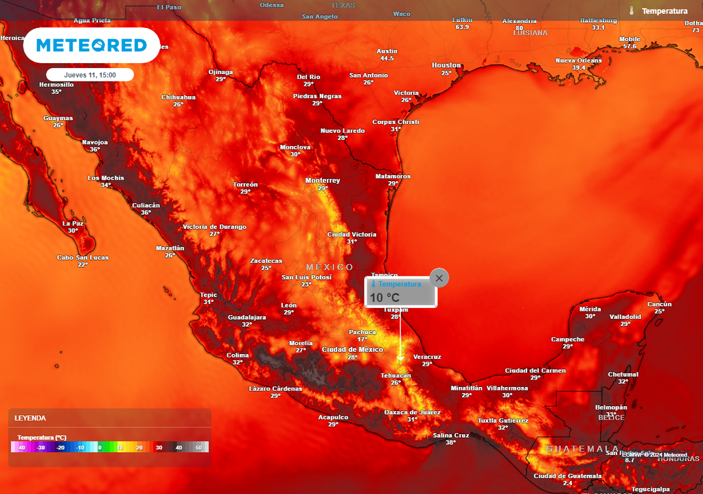 Temperaturas en grados Celsius