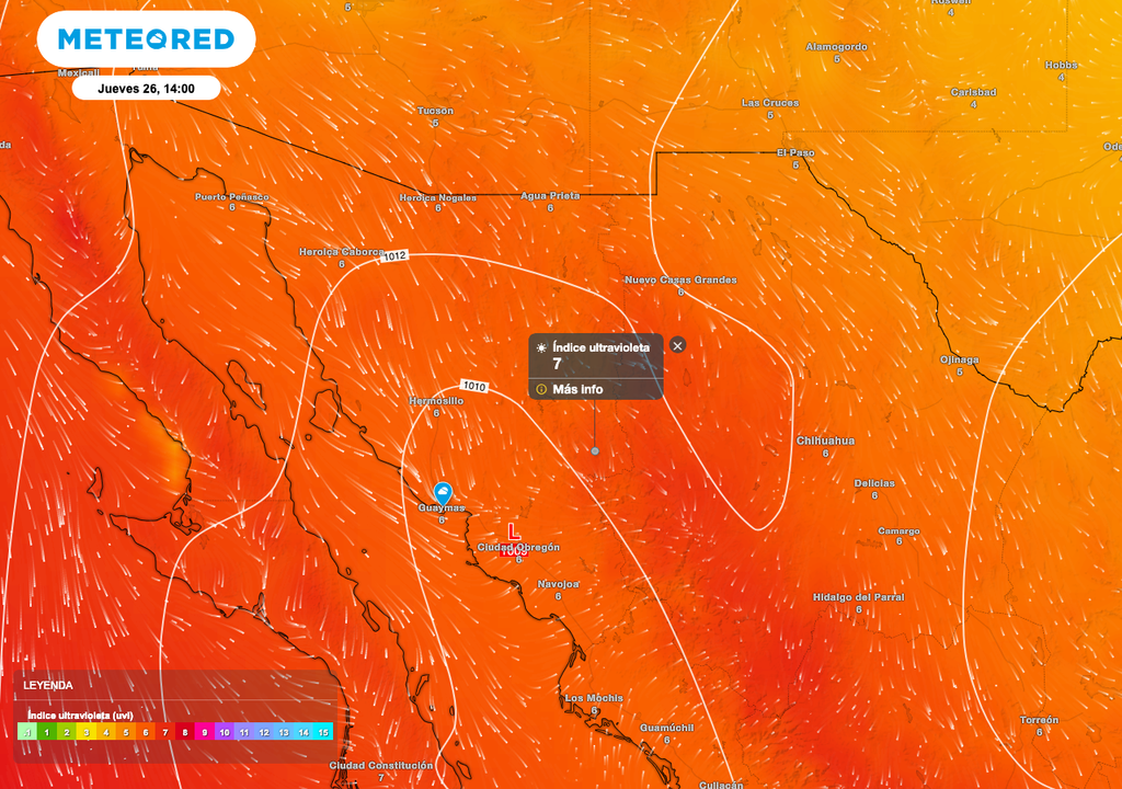 La radiación ultravioleta alcanzará niveles de hasta 7 puntos, lo que se considera un riesgo alto para la salud.
