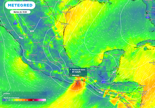 &iexcl;Advertencia! Rachas de viento hasta 100 km/h en Istmo y Golfo de Tehuantepec, adem&aacute;s de aguaceros al Sur