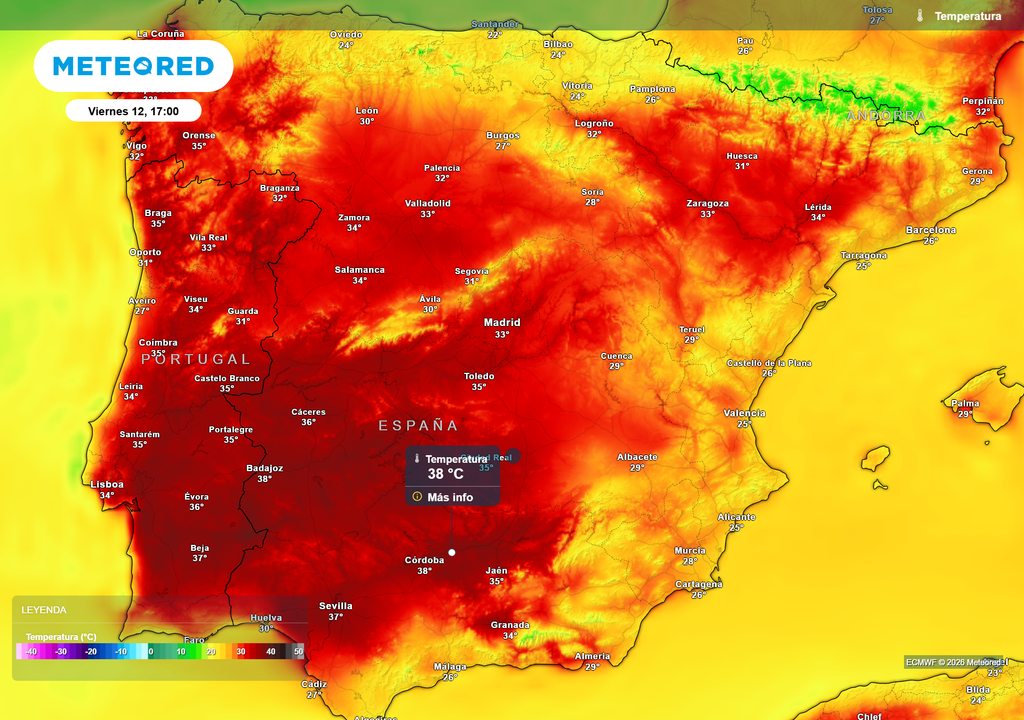 Las temperaturas se elevarán notablemente en la jornada de mañana viernes.