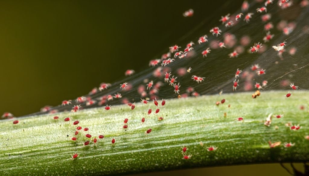 Il ragnetto rosso si sviluppa soprattutto in condizioni di caldo e siccità, provocando puntinature gialle sulle foglie e progressivo disseccamento della vegetazione