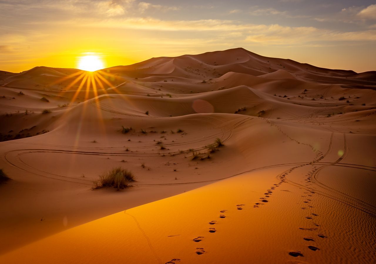 Heißer Sandwind In Der Sahara