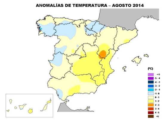 Agosto 2014, Según Aemet Agosto 2014, Según Aemet