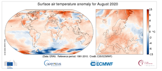 Agosto de 2020 a nivel global: el cuarto más caluroso