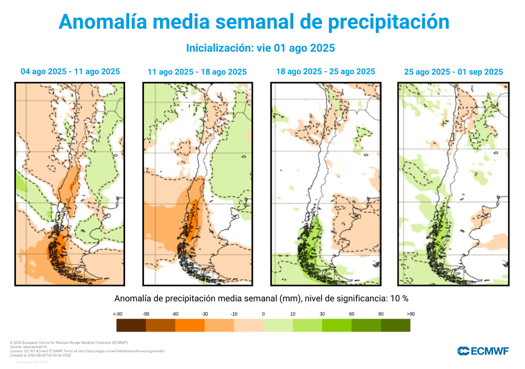 anomalía de precipitación prevista