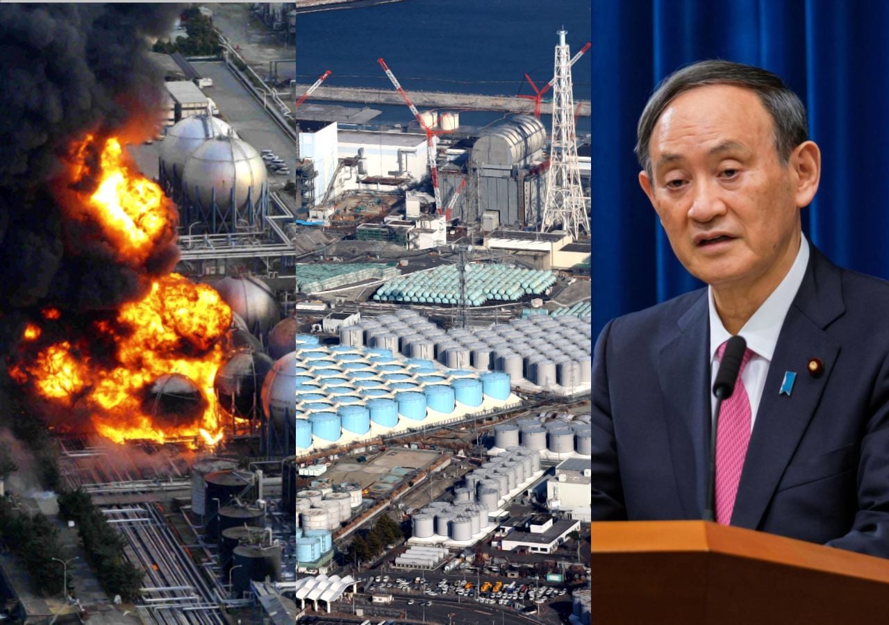 De acuerdo con el Primer Ministro Yoshihide Suga, el agua radioactiva será vertida al Océano Pacífico para solucionar el acúmulo en las instalaciones nucleares de la usina de Fukushima. Imágenes: divulgación/anónimo.