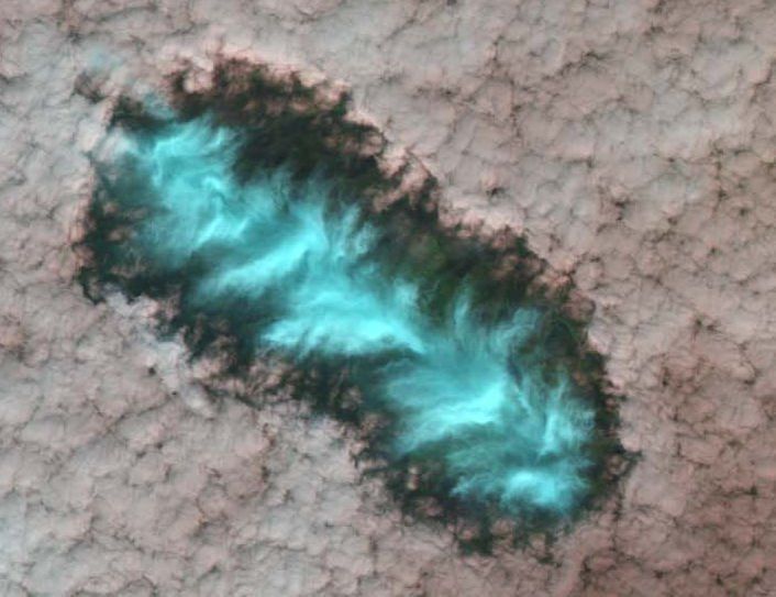 Agujeros Y Canales En Las Nubes Sobre West Virginia Vistas Por El Satélite Landsat