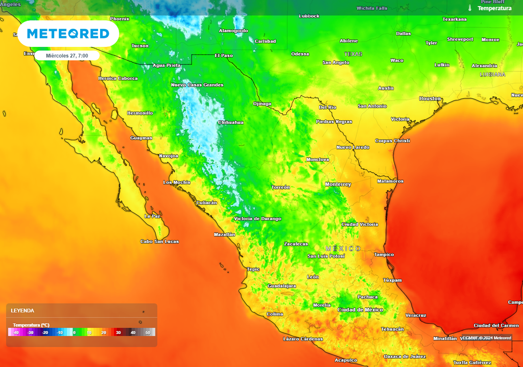 Las temperaturas tendrán de 5 a 12°C en promedio, con extremas de -10 a 0 °C en montañas y valles.