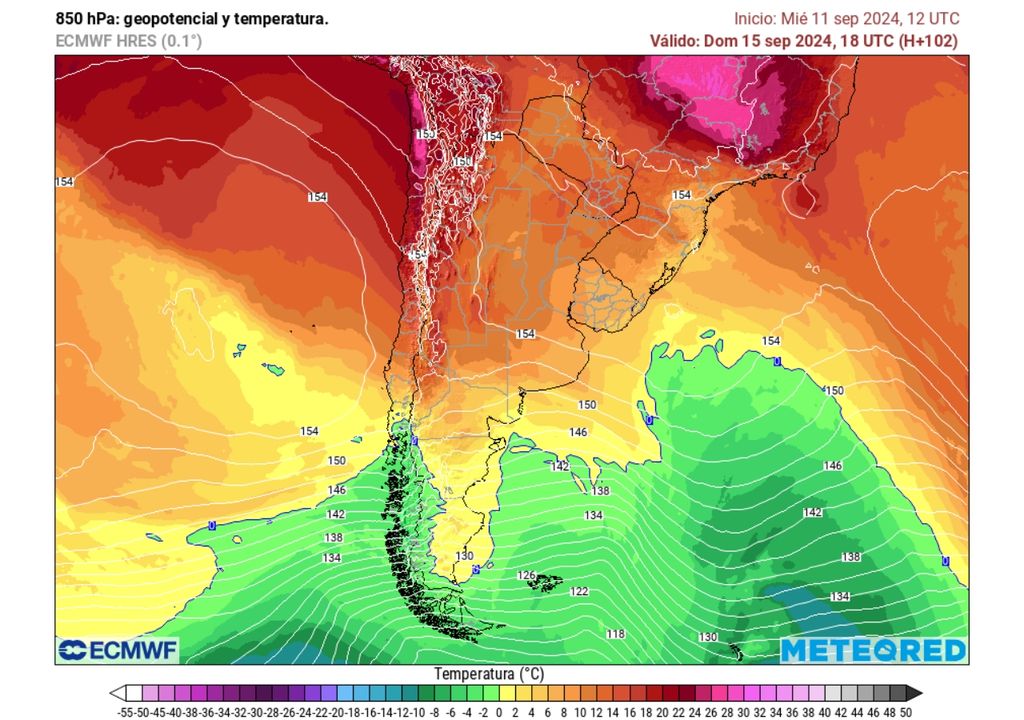 temperaturas en 850 hPa