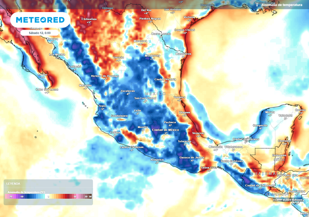 Pronóstico de anomalía de temperaturas en grados Celsius Pronóstico de anomalía de temperaturas en grados Celsius