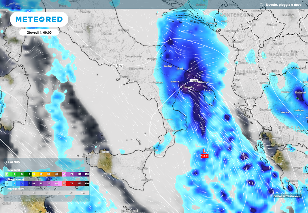 Vortice di bassa pressione al sud Vortice di bassa pressione al sud
