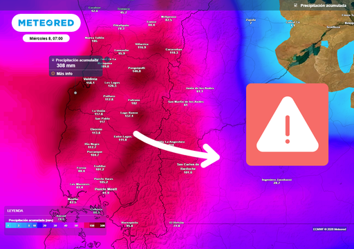 &iexcl;Alarma Meteorol&oacute;gica! R&iacute;o atmosf&eacute;rico extremo dejar&aacute; 120 mm de lluvia en menos de 24 horas en La Araucan&iacute;a y Los R&iacute;os