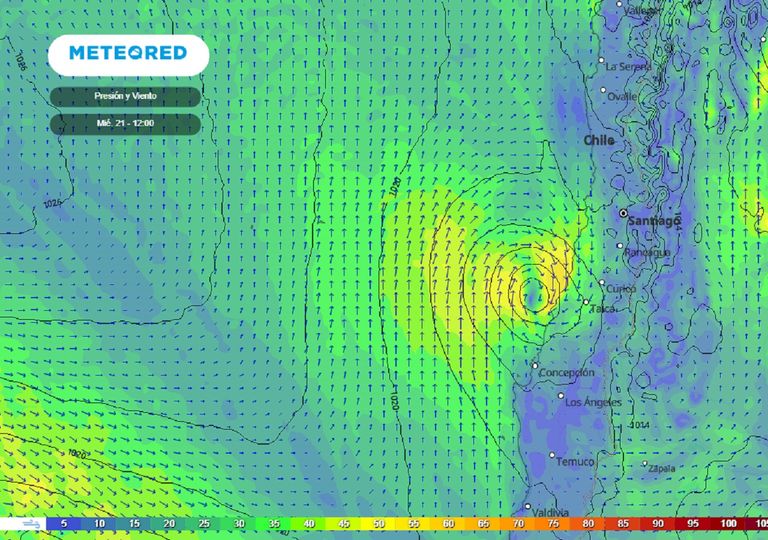 Viento previsto por el modelo del ECMWF Viento previsto por el modelo del ECMWF