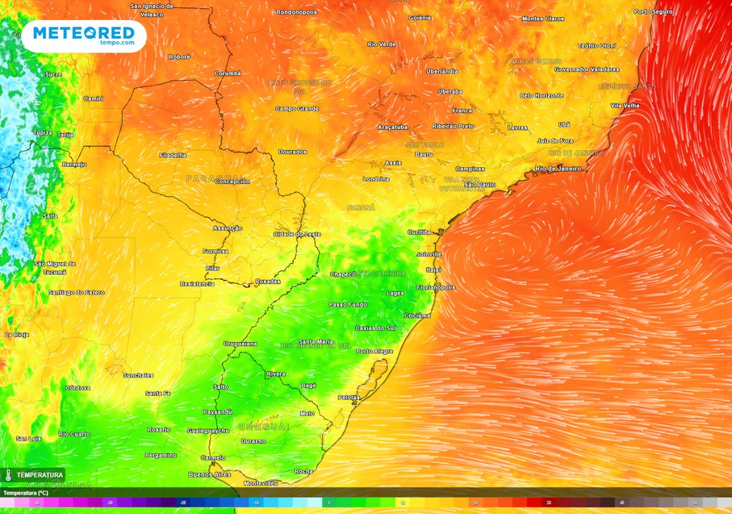 Mapa de temperaturas mínimas no Domingo (20)