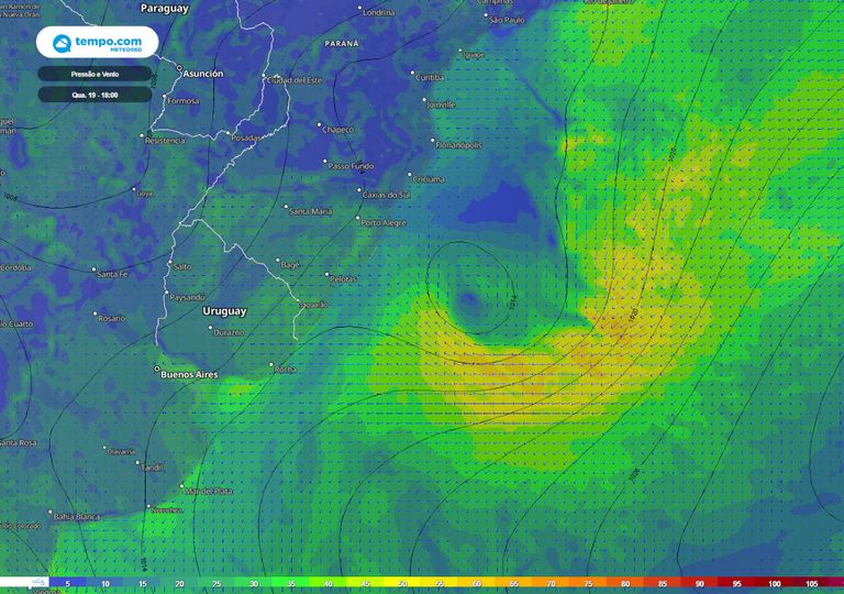 Alerta: Ciclone formará tempestades severas no centro-sul nos próximos dias