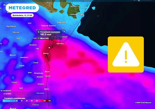 Alerta de mais de 100 mm na região de Salvador, BA, em apenas 72h; veja a previsão