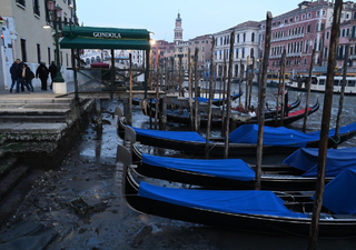 Alerta de sequía en Italia: los canales de Venecia se quedan sin agua